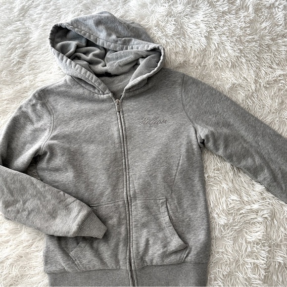 Tommy Hilfiger Gray Zip-Up Hoodie Sweatshirt Fleece Lined Size Small - Picture 14 of 14